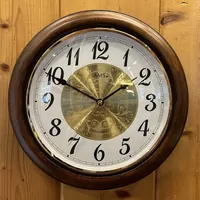 37cm Antique Style Round Wall Clock by AMS (Non-Chiming) image