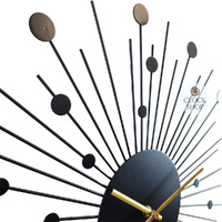50cm Brielle Black Starburst Wall Clock By ACCTIM image