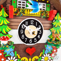 Swiss House Battery Chalet Clock With Swinging Doll 14cm By ENGSTLER image