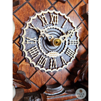 Hunter & Deer Battery Carved Cuckoo Clock 42cm By TRENKLE image