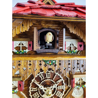 Accordion Player & Bell Tower Battery Chalet Cuckoo Clock 30cm By TRENKLE image