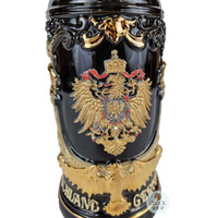 Deutschland Golden Eagle Beer Stein With Golden Eagle On Handle & Lid 0.75L By KING image