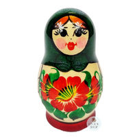 Kirov Russian Dolls- Green Scarf & Red Dress 10cm (Set Of 5) image
