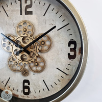 46cm Thijs Bronze Moving Gear Wall Clock By COUNTRYFIELD image