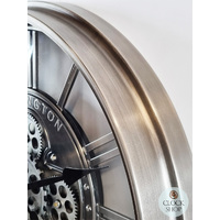 53.3cm Levi Silver Moving Gear Wall Clock By COUNTRYFIELD image