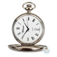 48mm Rhodium Unisex Pocket Watch With Crest By CLASSIQUE (Roman) image