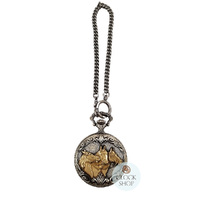 48mm Two Tone Unisex Pocket Watch With Three Horses By CLASSIQUE (Arabic) image