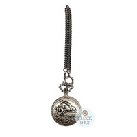 48mm Rhodium Unisex Pocket Watch With Equestrian Riders By CLASSIQUE (Arabic) image