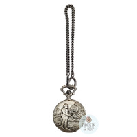 4.8cm Fisherman Rhodium Plated Pocket Watch By CLASSIQUE (Roman) image