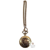 4.8cm Farmer & Horses Gold Plated Pocket Watch By CLASSIQUE (Arabic) image