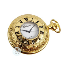 48mm Gold Unisex Pocket Watch With Open Dial & Swirl By CLASSIQUE (Roman) image