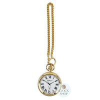48mm Gold Unisex Pocket Watch With Open Dial By CLASSIQUE (White Roman) image
