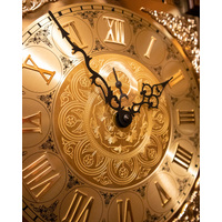 196cm Walnut Grandfather Clock With Westminster Chime And Full Glass Door By AMS image