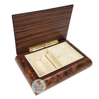 Burlwood 18 Note Musical Jewellery Box With Instrument Inlay (Edelweiss) image