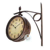 44cm Two-Sided Wrought Iron Wall Clock By AMS image