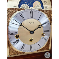 30cm Walnut Mechanical Table Clock With Westminster Chime & Moon Dial By AMS image