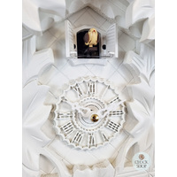 5 Leaf & Bird Battery Carved Cuckoo Clock White 35cm By TRENKLE image