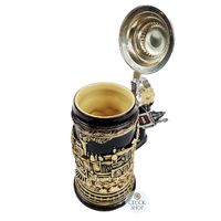 Rustic Train Beer Stein 0.5L With Pewter Train On Lid By KING image