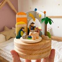 Nativity Music Box With Animals & Tree By Graupner (Silent Night) image