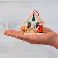7.5cm Santa House Workshop Hanging Decoration By Graupner image
