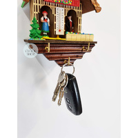 17cm Chalet Weather House Tudor Style With Key Hanger By TRENKLE image