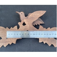 24cm Wooden Carved Cuckoo Clock Top With Bird image