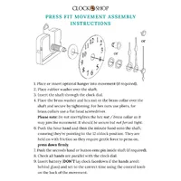 Press Fit Sweep Clock Movement Kit- Black Pointer & Black Seconds Hands (13.5mm Shaft) | Fits 3.5mm & 5.5mm Hand Holes image