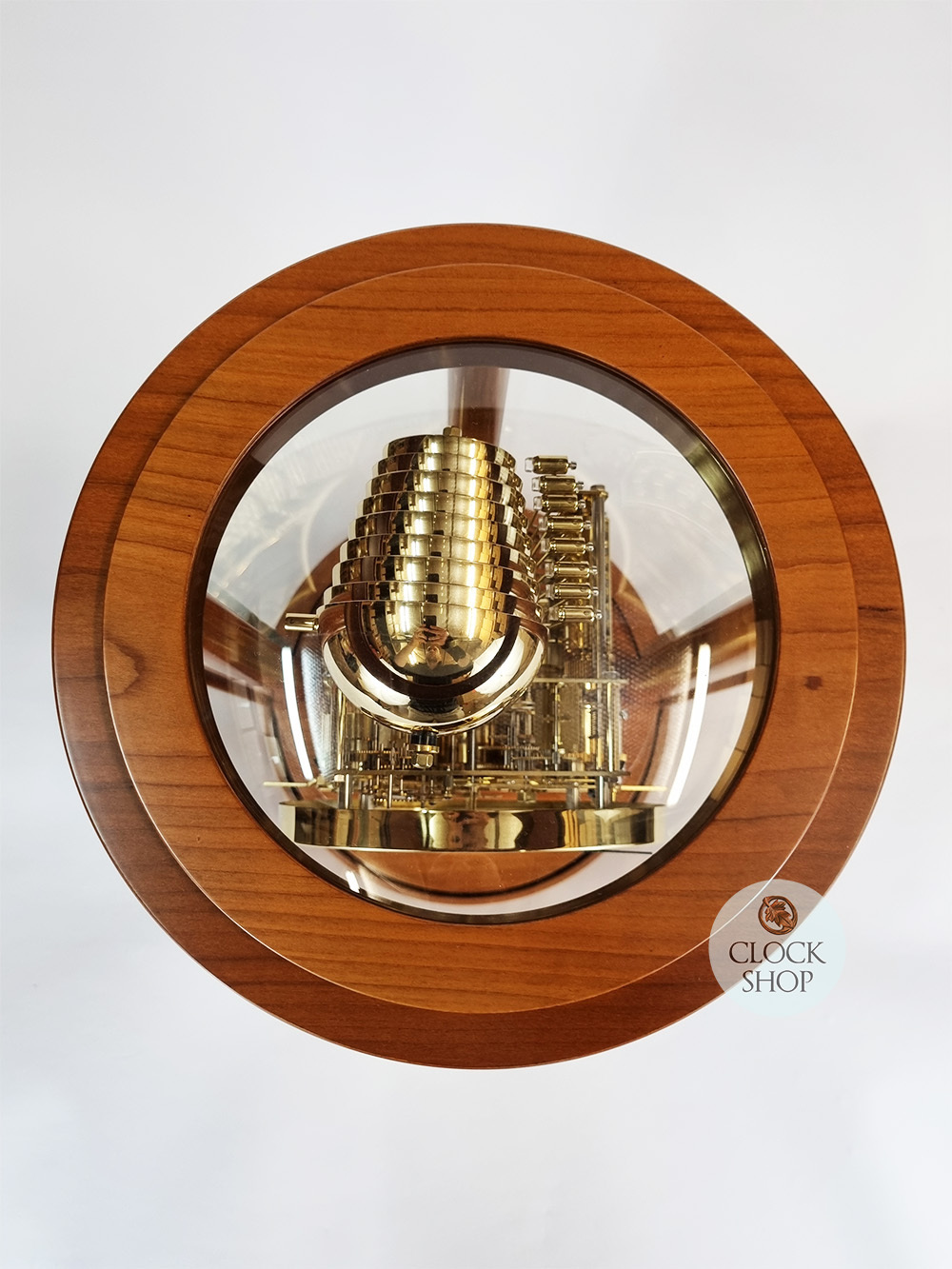 39cm Cherry Mechanical Skeleton Table Clock With Triple Chime By KIENINGER image