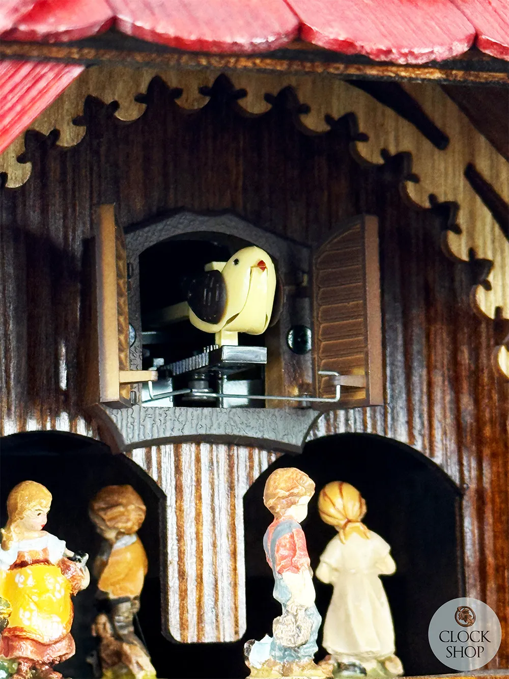 Clock Peddler & Wood Carver Battery Chalet Cuckoo Clock 42cm By TRENKLE image