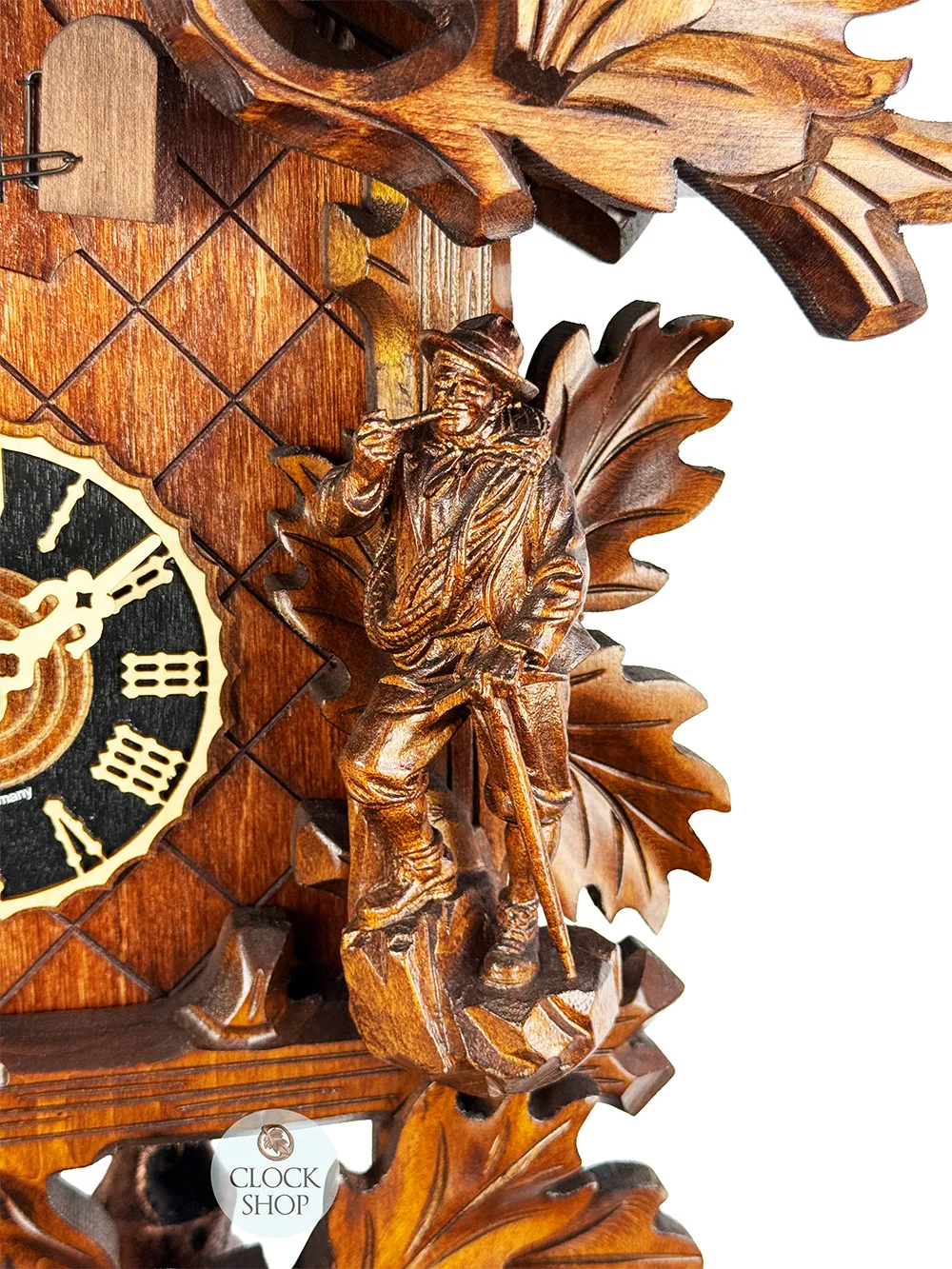 Mountaineer & Pheasant 8 Day Mechanical Carved Cuckoo Clock 48cm By HÖNES image