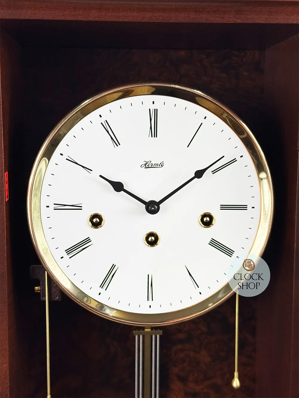 64cm Walnut 8 Day Mechanical Chiming Wall Clock By HERMLE image