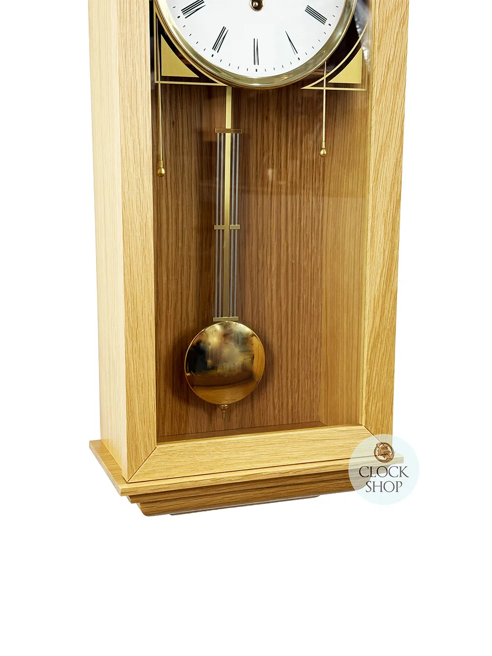 64cm Oak 8 Day Mechanical Chiming Wall Clock By HERMLE image