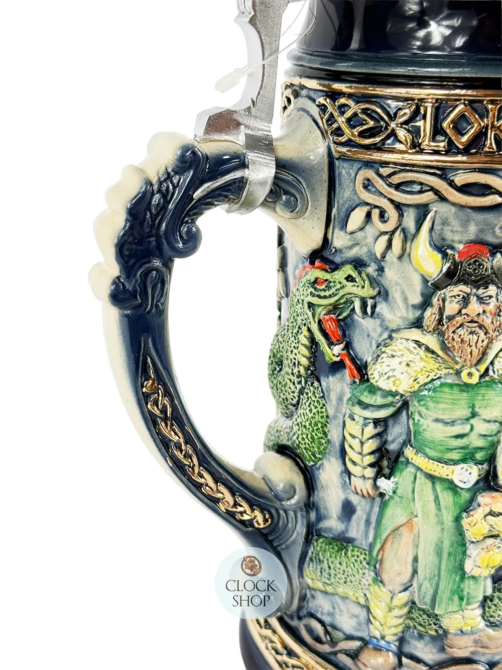 Nordic Gods Beer Stein Coloured With Pewter Viking Ship Lid 0.75L By KING image