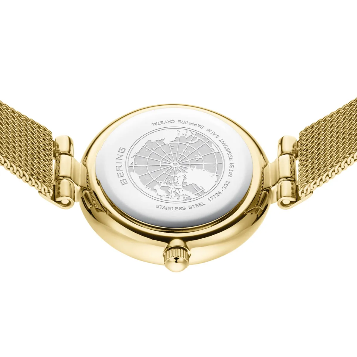 Gift Set- 25mm Classic Collection Gold & Black Womens Watch With Free Bracelet By BERING image