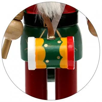 25cm Red & Green Drummer Nutcracker image