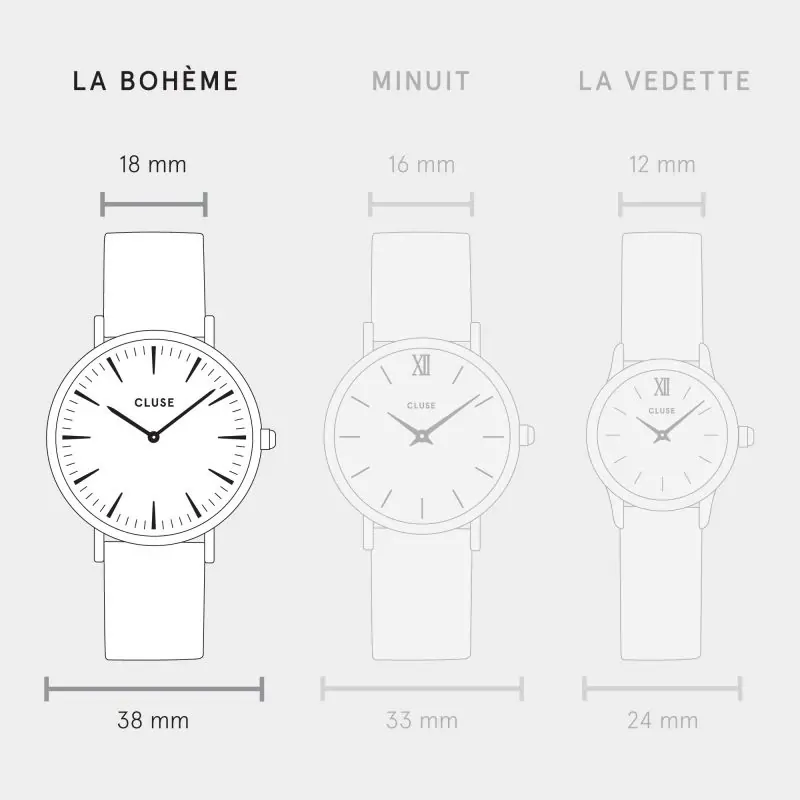 38mm Boho Chic Womens Quartz Watch With White Dial & Gold Plated Stainless Steel Mesh Band By CLUSE image