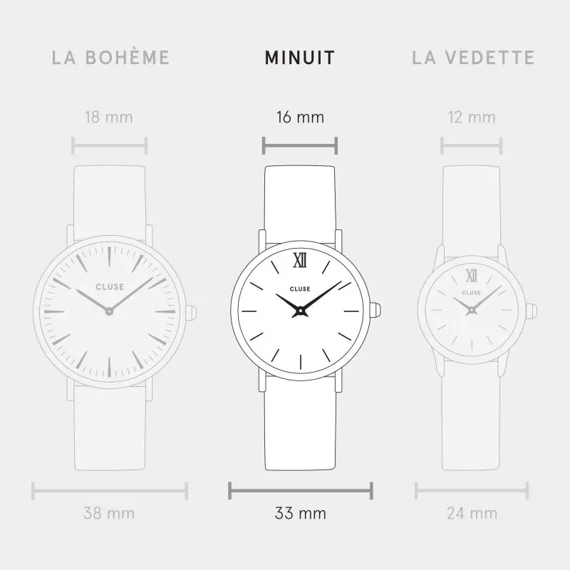 33mm Minuit Womens Quartz Watch With White Dial & Silver Stainless Steel Mesh Band By CLUSE image