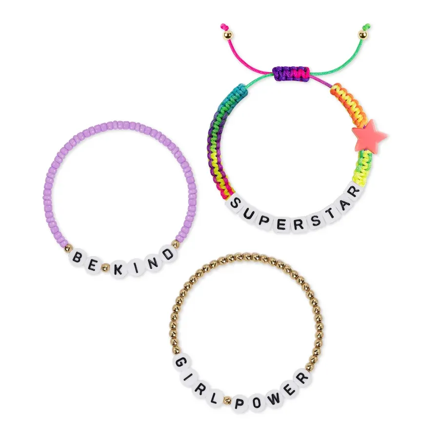 Pink Sparkle Kids Watch Gift Set With Beaded Friendship Bracelets By TIKKERS image