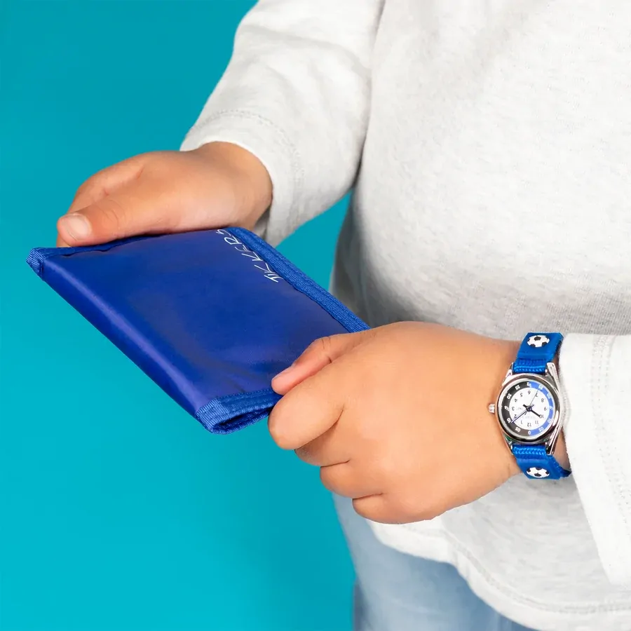 Time Teacher 3D Blue Football Kids Watch Gift Set With Wallet By TIKKERS image