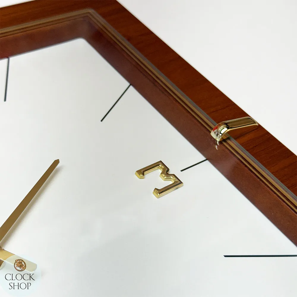 29cm Walnut Square Wall Clock By AMS image