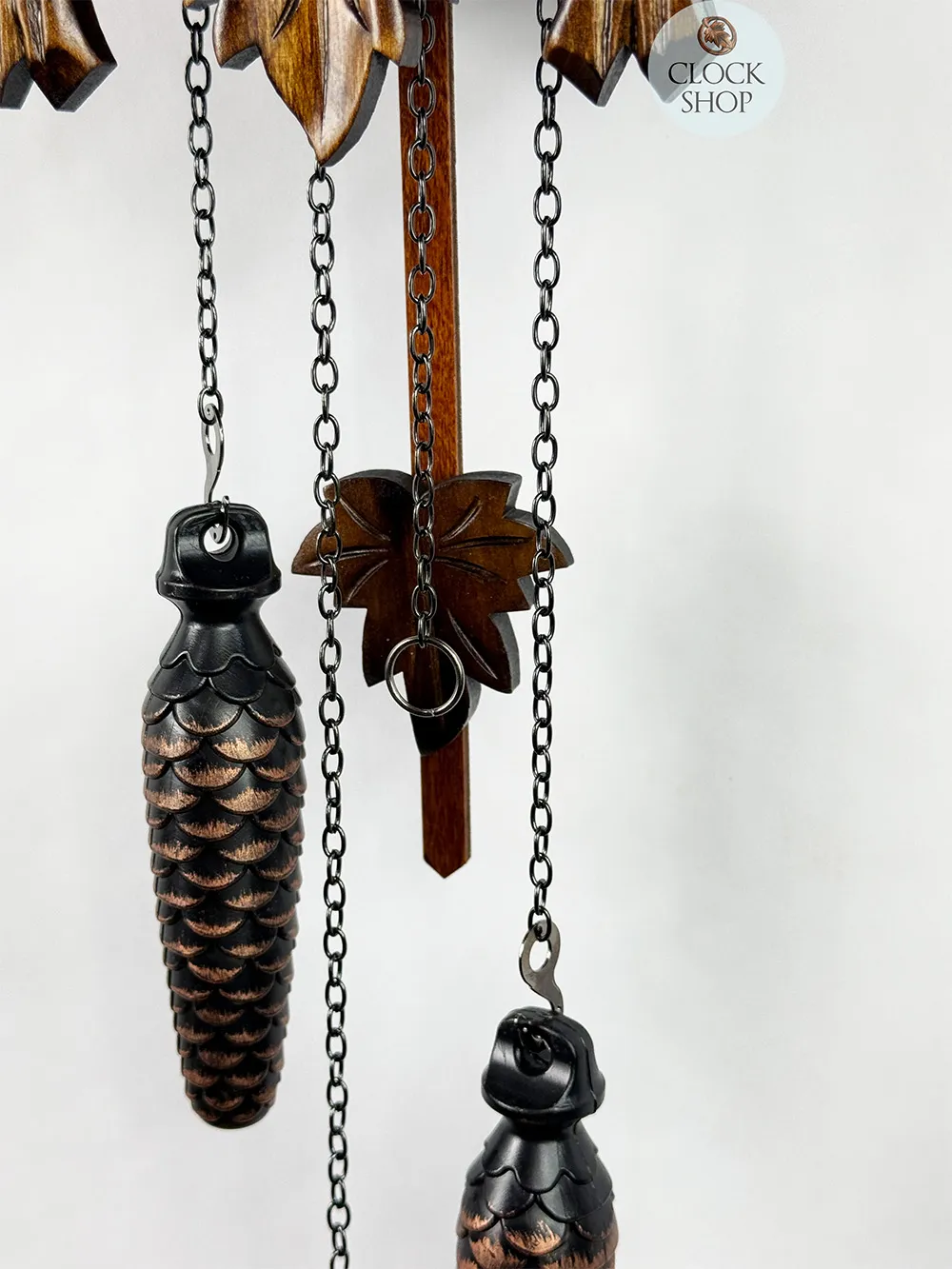 5 Leaf & Bird Battery Carved Cuckoo Clock 22cm By ENGSTLER image