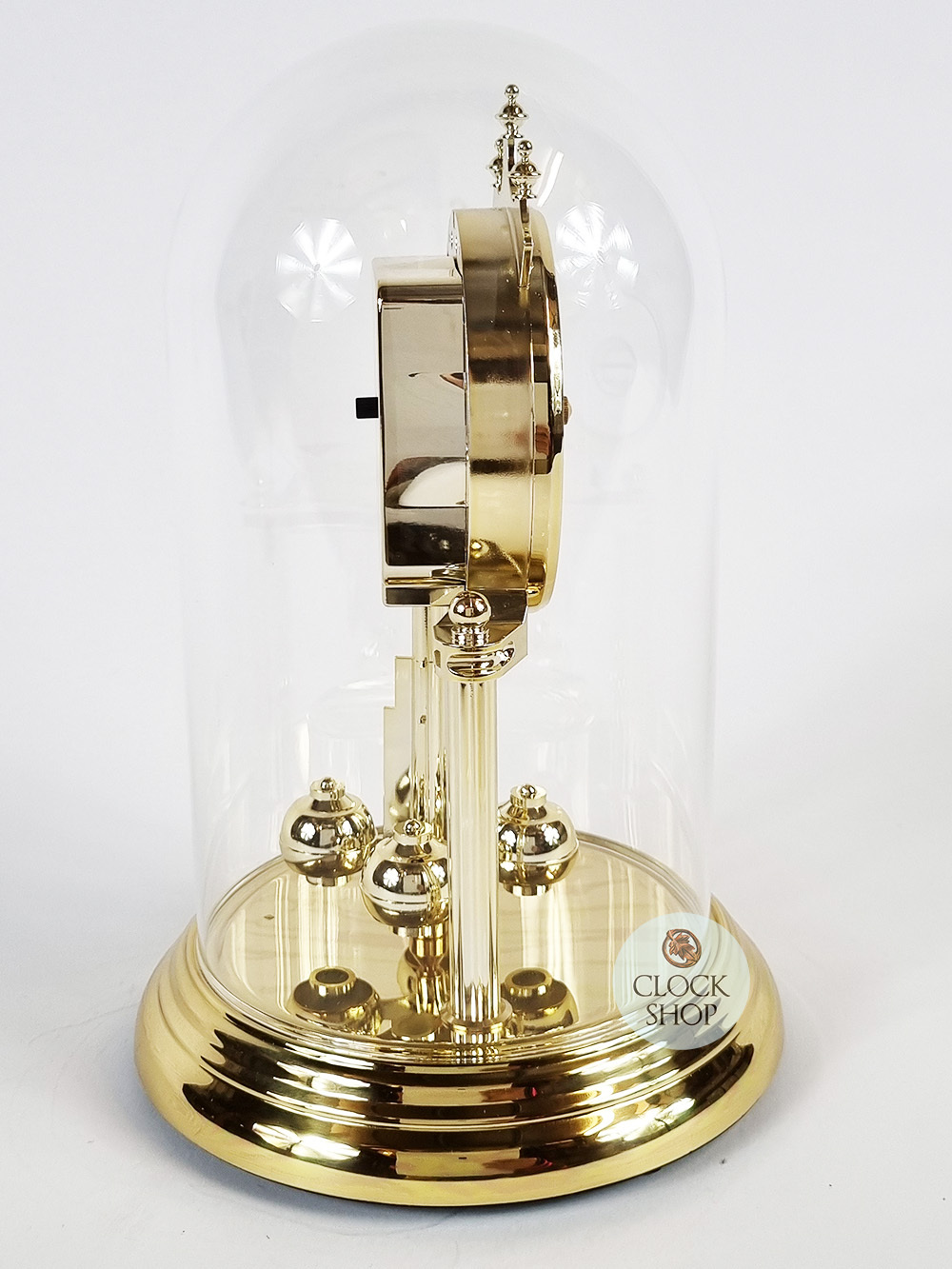 23cm Gold Anniversary Clock With White Arabic Dial & Westminster Chime By HALLER (Scratched Base) image