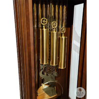 206cm Walnut Grandfather Clock with Tubular Bell Triple Chime & Moon Dial By AMS image