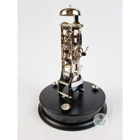 35cm Black Mechanical Skeleton Table Clock With Glass Dome & Bell Strike By HERMLE image
