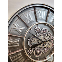 80cm Maaike Dark Grey Moving Gear Wall Clock By COUNTRYFIELD image