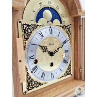 30cm Light Oak Mechanical Table Clock With Westminster Chime & Moon Dial By HERMLE image