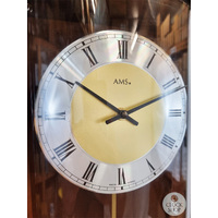 82cm Walnut Battery Chiming Wall Clock With Piano Finish By AMS image