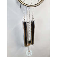 20cm Polished Silver 8 Day Mechanical Wall Clock By AMS image