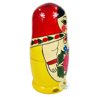 Semenov Russian Dolls- Red Scarf & Yellow Dress 17cm (Set Of 7) image