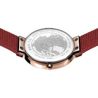 31mm Classic Collection Womens Watch With Red Dial & Milanese Strap & Rose Gold Case By BERING image